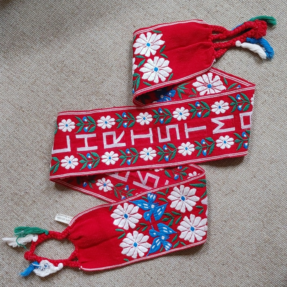 80s Merry Christmas Woven Guatemala Tapestry wall hanging banner